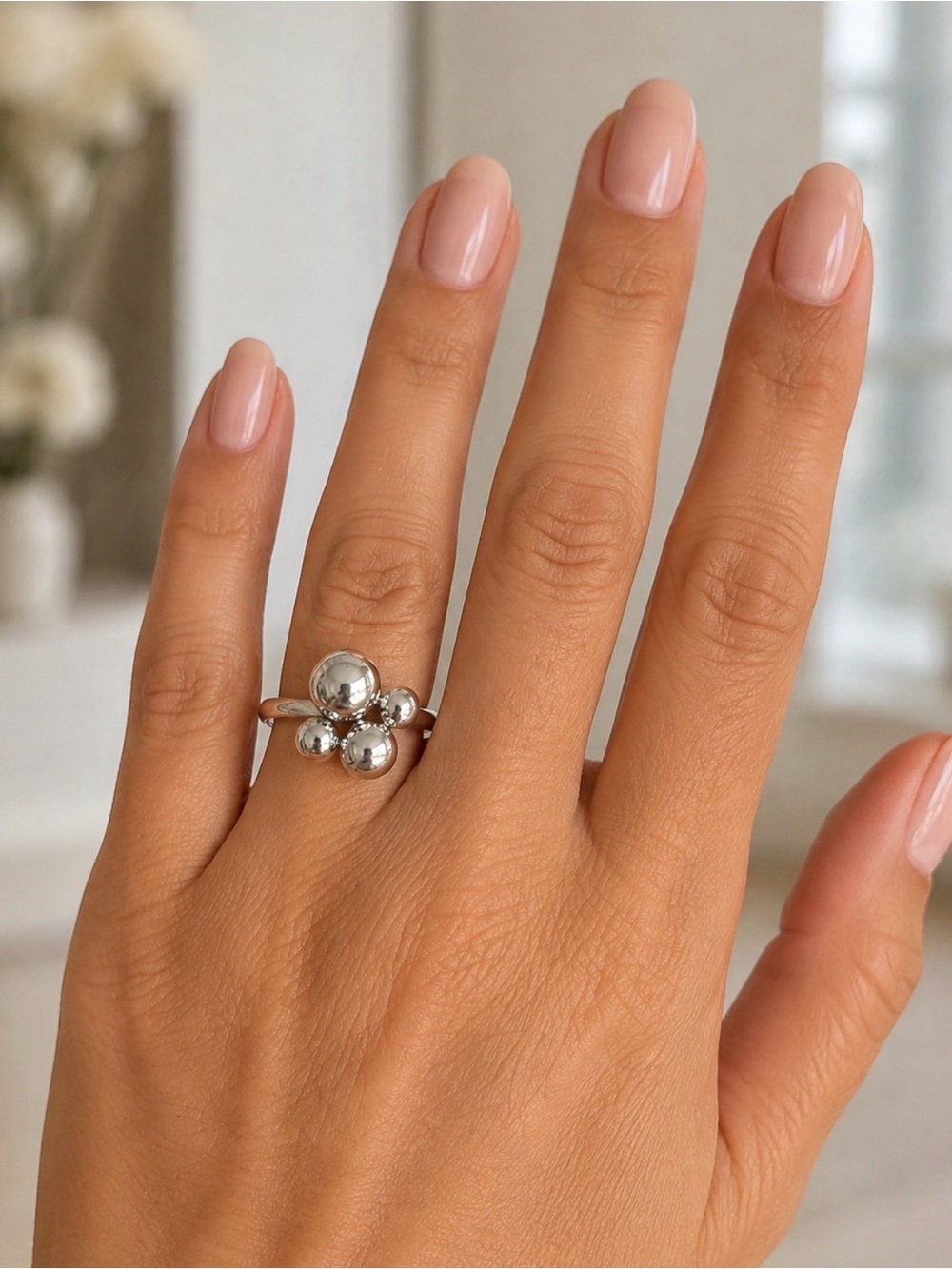 Calvin Klein NWT Fidget Spinner Silver Bubble Ring